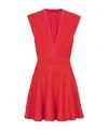 Balmain Striped Knitted Mini Dress In Red
