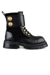 Balmain Embossed-button Detail Ankle Boots