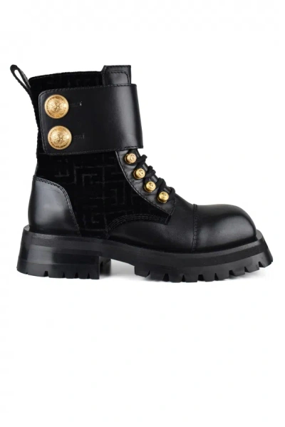 Balmain Ranger Army Boots In Black