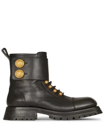 Balmain Ranger Boot Army-cuir De Veau In Brown