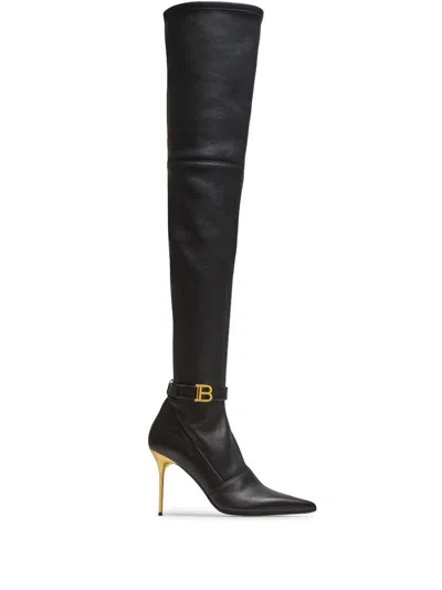 Balmain Raven 120mm Over-the-knee Boots In Black