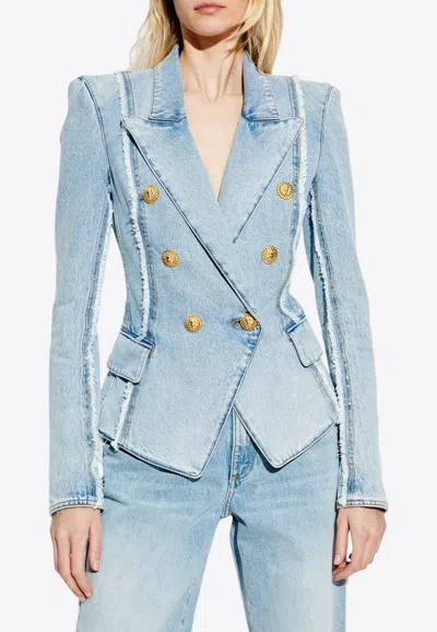 Balmain Raw-cut Denim Blazer
