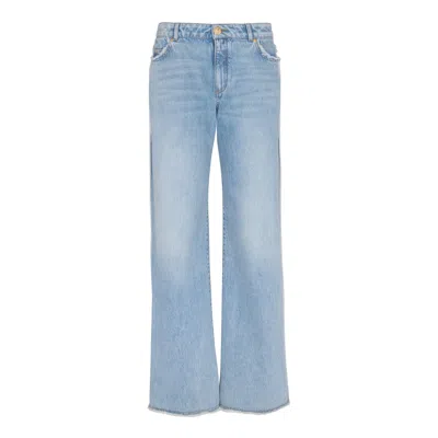 Balmain Raw Edge Straight Jeans In Blue