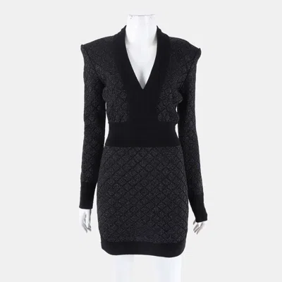 Pre-owned Balmain Rayon Dress In Black