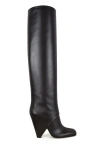 Balmain Woman Knee Boots Black Size 6 Calfskin