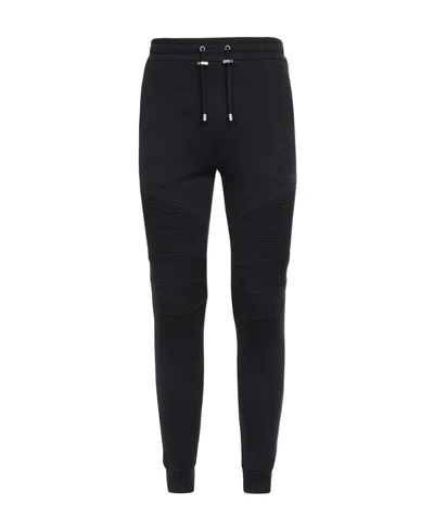 BALMAIN BALMAIN LOGO PRINTED COTTON JOGGING BOTTOMS