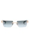 Balmain Rectangle-frame Sunglasses In Gold