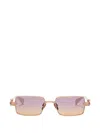 Balmain Rectangle-frame Sunglasses In Gold