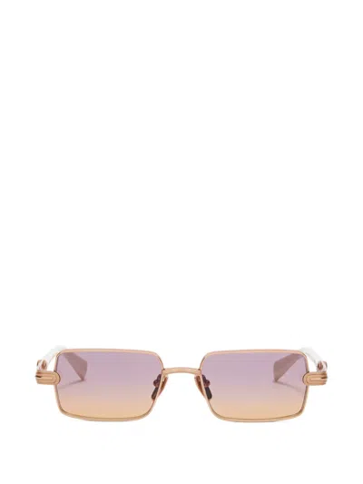 Balmain Rectangle-frame Sunglasses In Gold