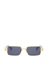 Balmain Rectangle-frame Sunglasses In Gold