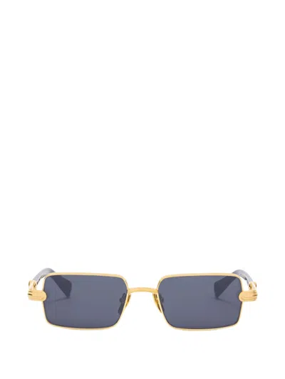 Balmain Rectangle-frame Sunglasses In Gold