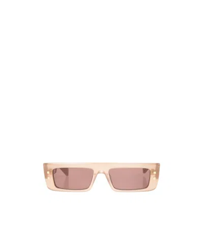 Balmain Rectangular Sunglasses In Nude