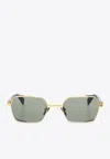 Balmain Rectangular Titanium Sunglasses In Gray