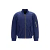 Balmain Logo-embroidered Recycled Polyamide Bomber Jacket In Blue