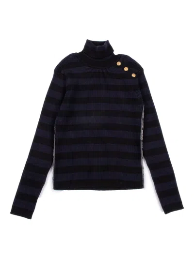 Balmain Knit Jumper In Blue