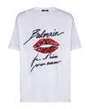 Balmain Love Letter Lips T-shirt In White