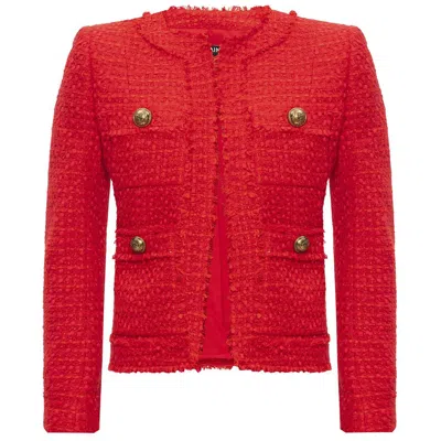 BALMAIN RED NYLON SUITS & BLAZER