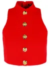 Balmain High-neck Button-detail Top