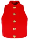 Balmain High-neck Button-detail Top