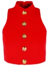 Balmain Red Virgin Wool Top Women In Red