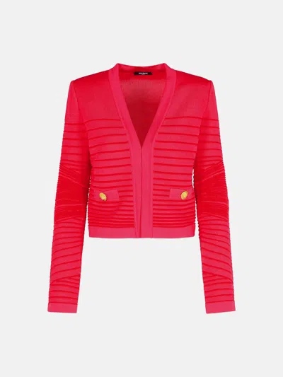 Balmain Red Viscose Blend Jacket