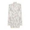 Balmain Redcurrant Jacquard Knit Short Dress