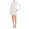 Balmain Redcurrant Jacquard Knit Short Dress In White