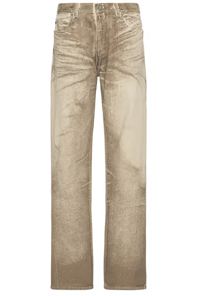 Balmain Washed Straight-leg Jeans In Beige