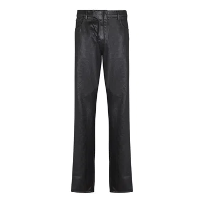 Balmain Regular Denim Pants Shiny Black