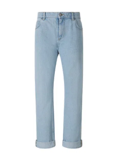 Balmain Regular Fit Denim Jeans In Blue