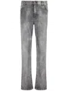 Balmain Regular Fit Washed Denim Jeans In Grey