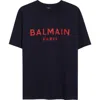 Balmain Regular Fit Logo Graphic T-shirt In Blue