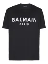 Balmain Regular Fit Logo Print Organic Cotton Jersey T-shirt In Black