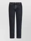 Balmain Regular-leg Mid-rise Denim Jeans With Embossed Logo In Black
