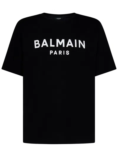 BALMAIN BALMAIN RELAXED FIT COTTON T-SHIRT WITH BOLD LOGO PRINT