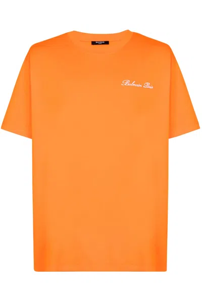 BALMAIN RELAXED T-SHIRT WITH BALMAIN SIGNATURE EMBROIDERY