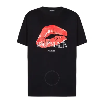 BALMAIN BALMAIN RELAXED T-SHIRT WITH KISS PRINT