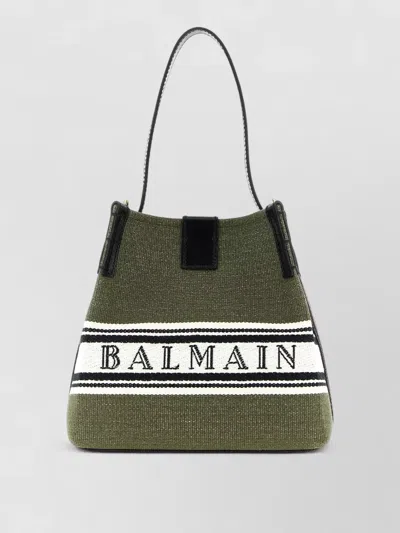 Balmain Release Bucket Bag Top Handle Shoulder Strap In Yellow