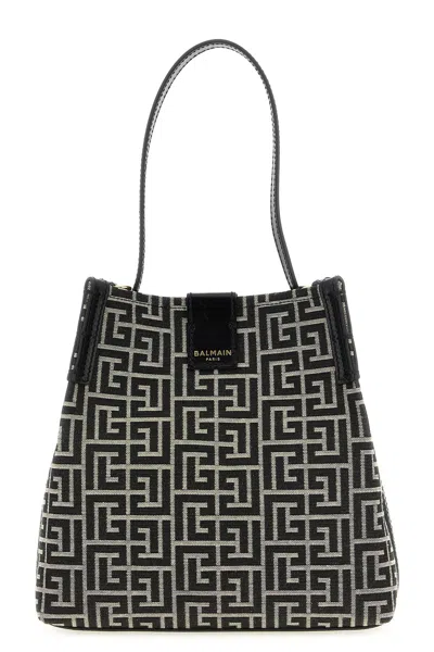 Balmain 'release' Bucket Bag In White/black