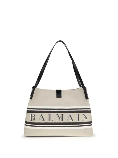 Balmain Release Shoulder Bag In Beige