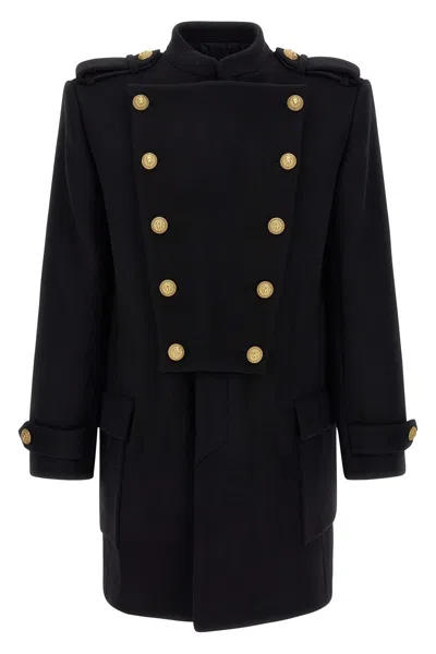 BALMAIN REMOVABLE PLASTRON COAT
