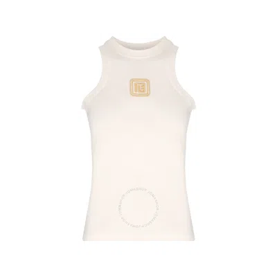 BALMAIN BALMAIN RETRO LOGO-EMBROIDERED TANK TOP