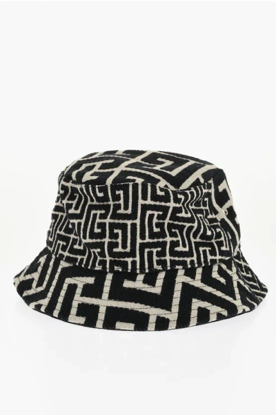 Balmain Reversible Bucket Hat With All-over Monogram