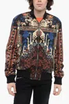 Balmain Reversible Carpet Nylon Bomber Jacket With Front Zip In Multi