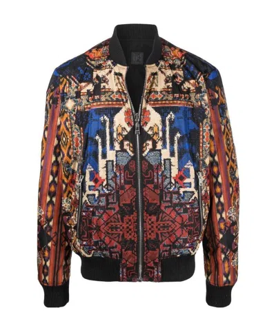 Balmain Reversible Patchwork Print Nylon Bomber Jacket In Multicolor