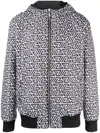 Balmain Wendbare Kapuzenjacke Mit Monogramm-print In Black