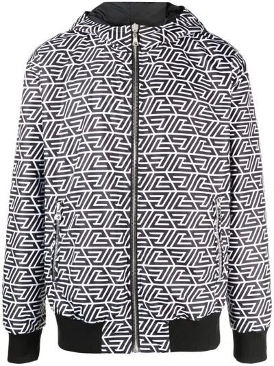 Balmain Wendbare Kapuzenjacke Mit Monogramm-print In Black