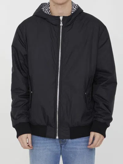 Balmain Men Reversible Nylon Bomber Jacket In Black