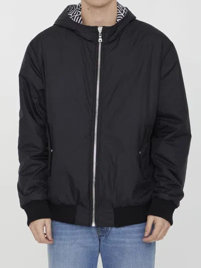 Balmain Reversible Nylon Bomber Jacket In Black