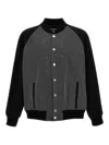 Balmain Black Cotton Denim Bomber Jacket In Black